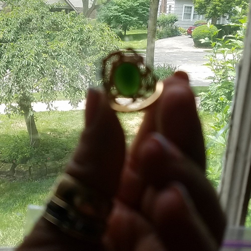 Fabulous estate vintage 14k & Jade Ring Big - Picture 4 of 5